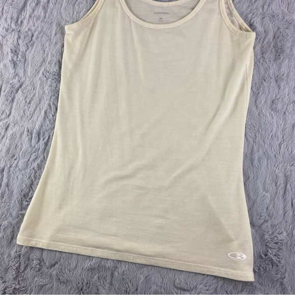 Icebreaker Merino Wool Tank Sleeveless Shirt Cream Womens Medium - Picture 4 of 16